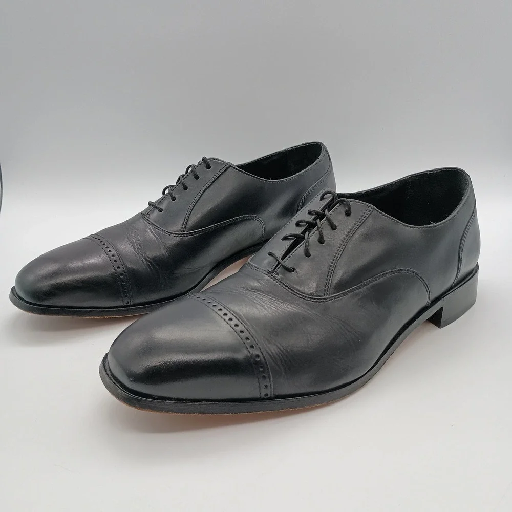 Florsheim‎ Mens Black Leather Cap Toe Oxford Dress Shoes Size 13 D